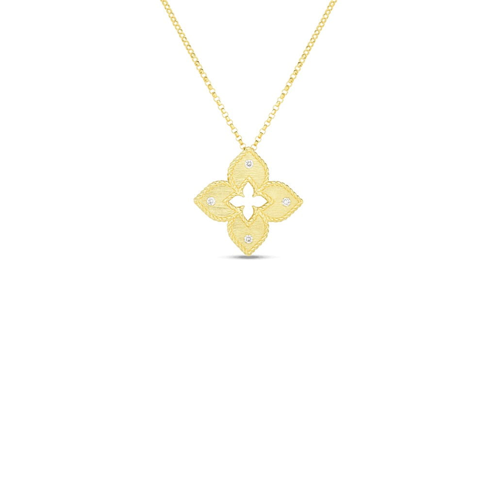 Roberto Coin 18K Yellow Gold Roberto Coin Diamond Petite Venetian Necklace Necklaces