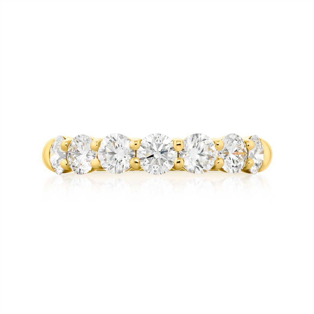 JB Star 18K Yellow Gold JB Star Round Diamond Half-Eternity Band Rings - Women's