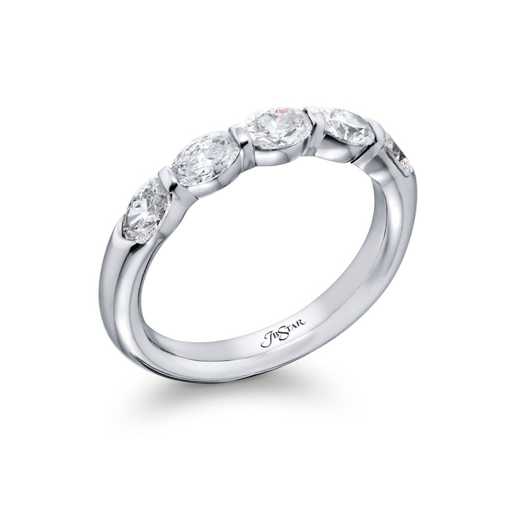 JB Star Platinum JB Star Oval Diamond Half-Eternity Band Rings - Women's