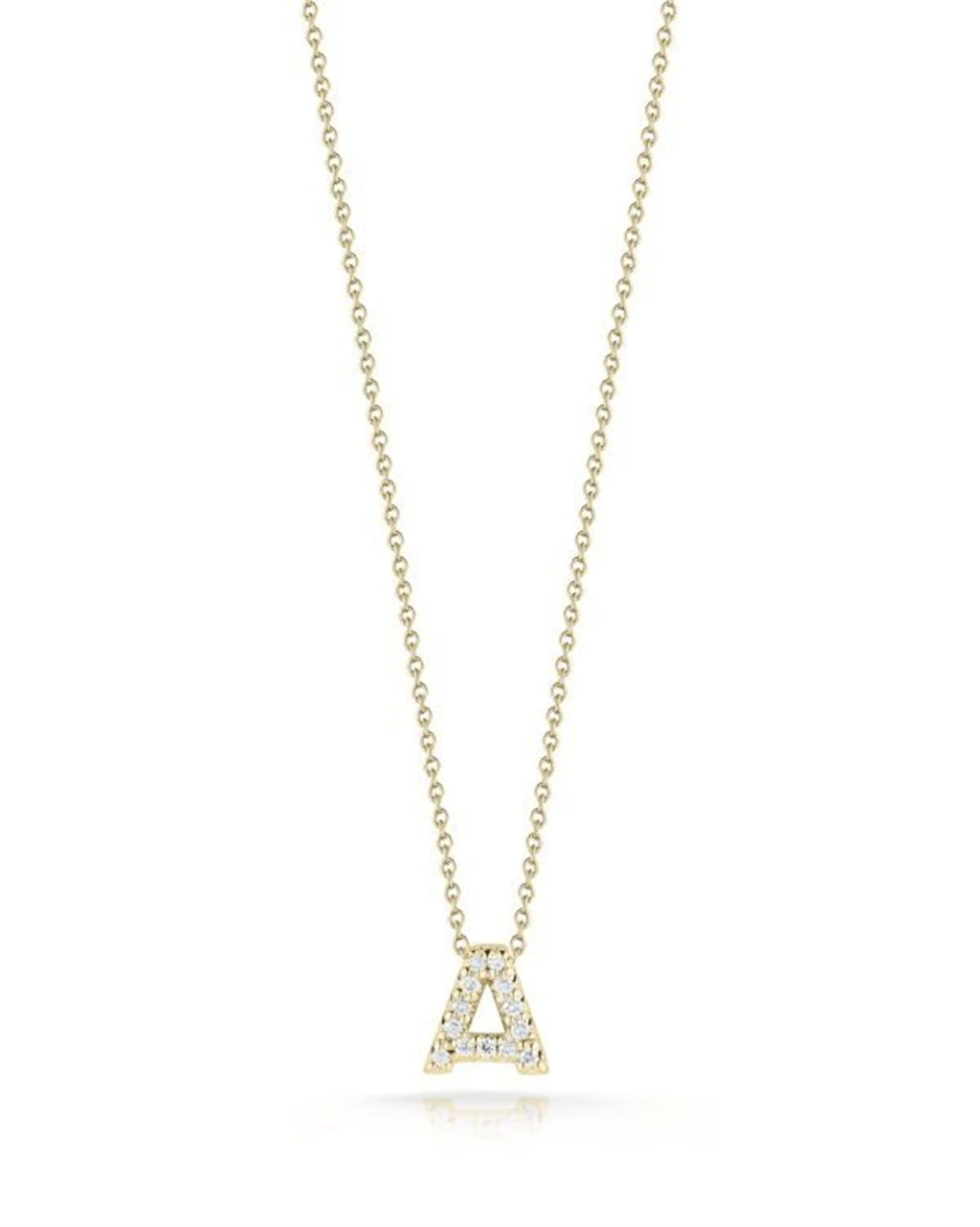 Roberto Coin 18K Yellow Gold Roberto Coin Letter "A" Pendant with Diamonds Pendants