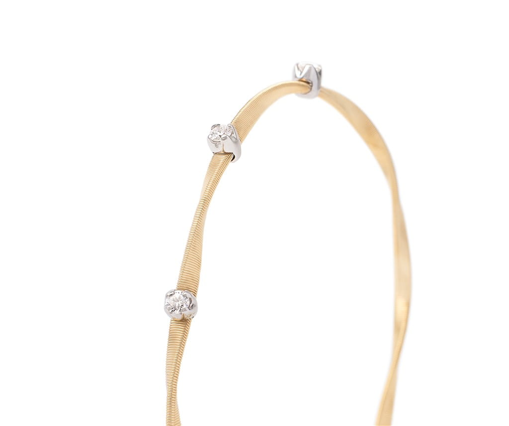 Marco Bicego 18K Yellow Gold Marco Bicego Twisted Coil Bracelet with Diamonds Bracelets - Women's