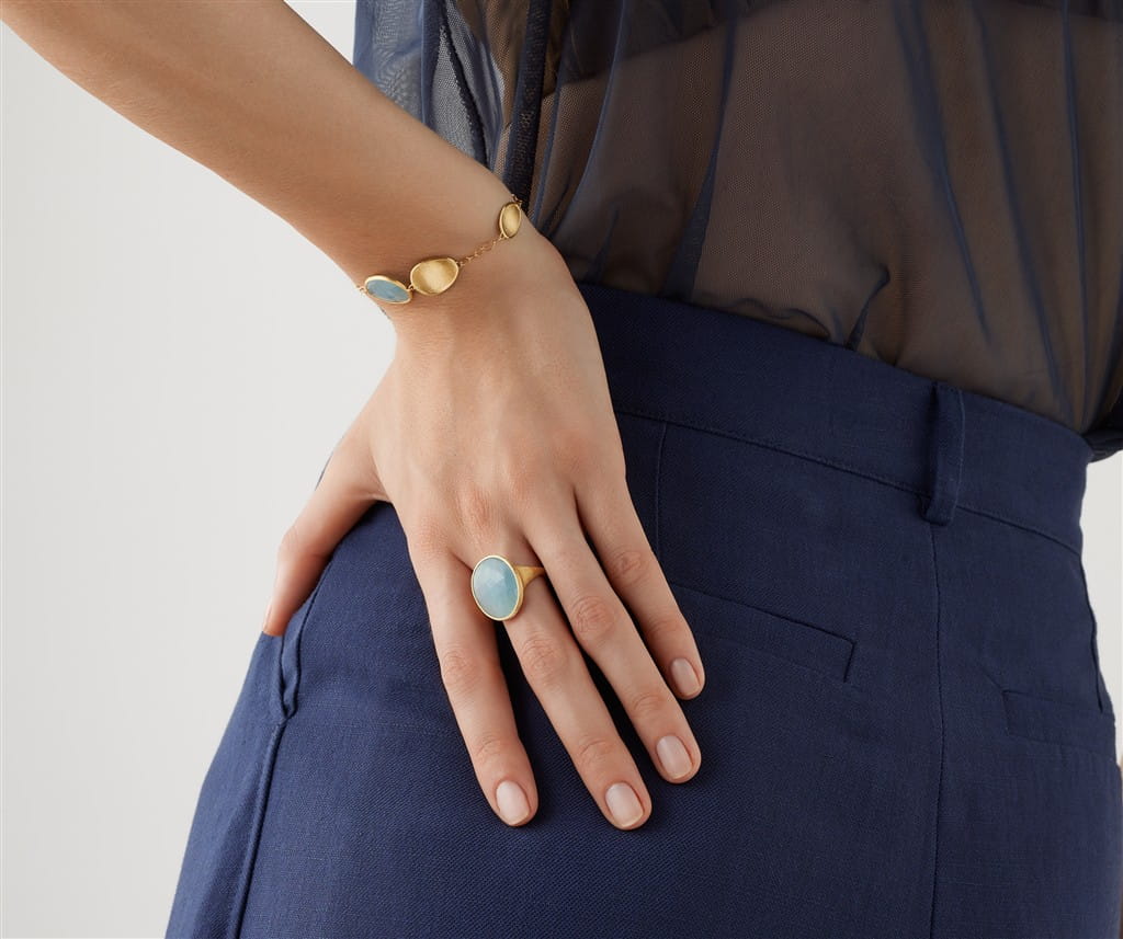 Marco Bicego 18K Yellow Gold Marco Bicego Aquamarine Cocktail Ring Rings - Women's
