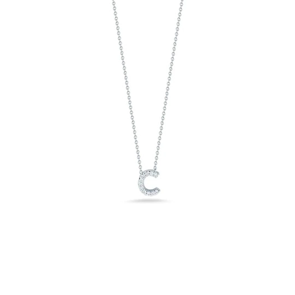 Roberto Coin 18K White Gold Roberto Coin Letter "C" Pendant with Diamonds Pendants
