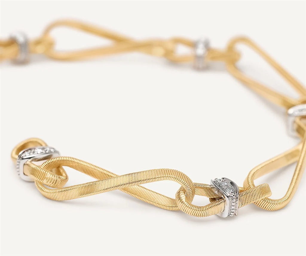 Marco Bicego 18K Yellow Gold Marco Bicego Twisted Coil Link Bracelet with Diamonds Bracelets - Women's