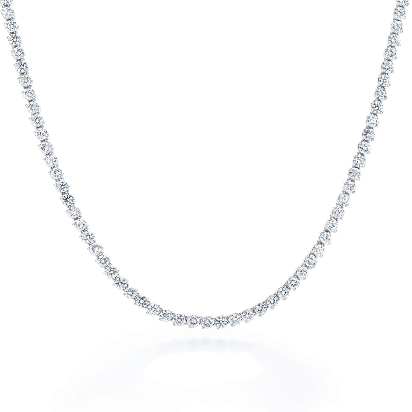 Kwiat 18K White Gold Kwiat Round Diamond Two-Prong Line Necklace Necklaces