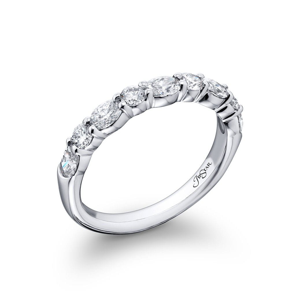 JB Star Platinum JB Star Oval and Round Diamond Half-Eternity Band Rings - Women's