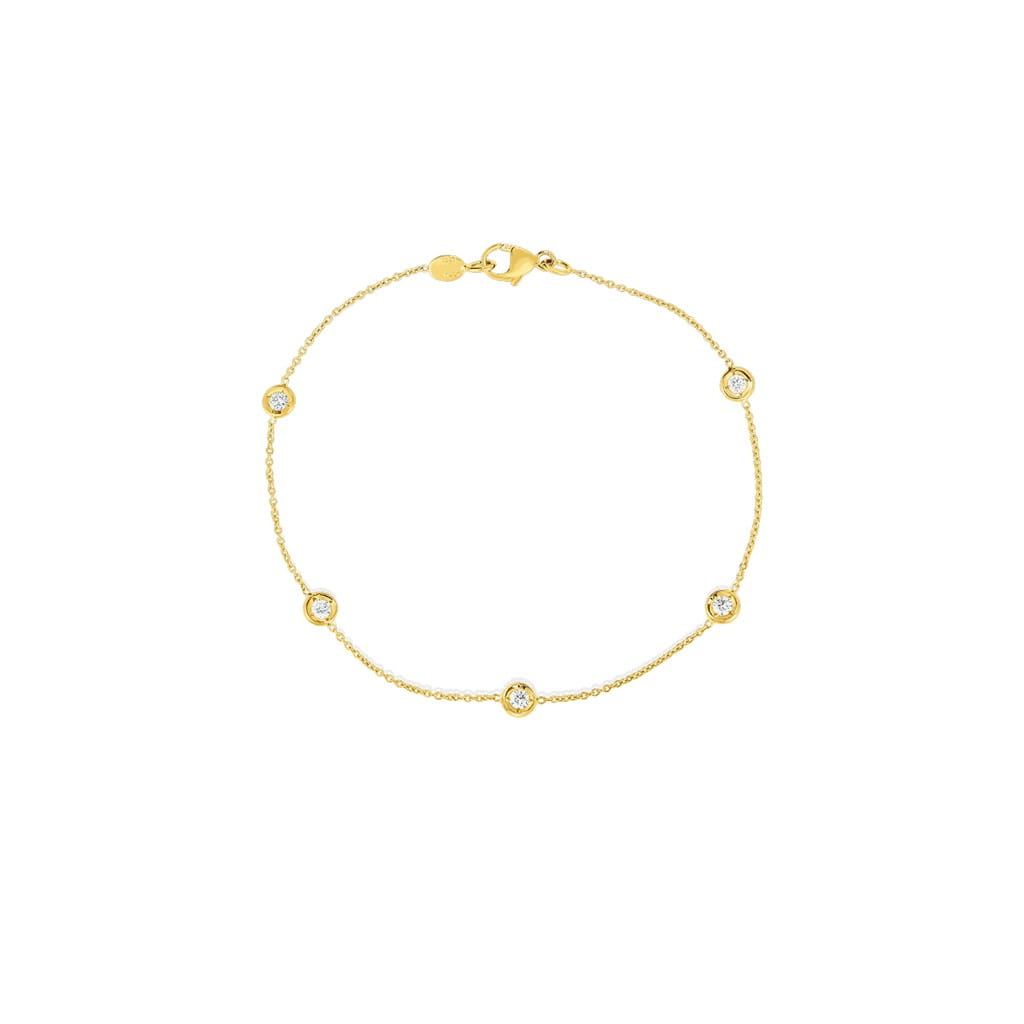 Roberto Coin 18K Yellow Gold Roberto Coin Five Bezel Set Diamond Bracelet Bracelets - Women's