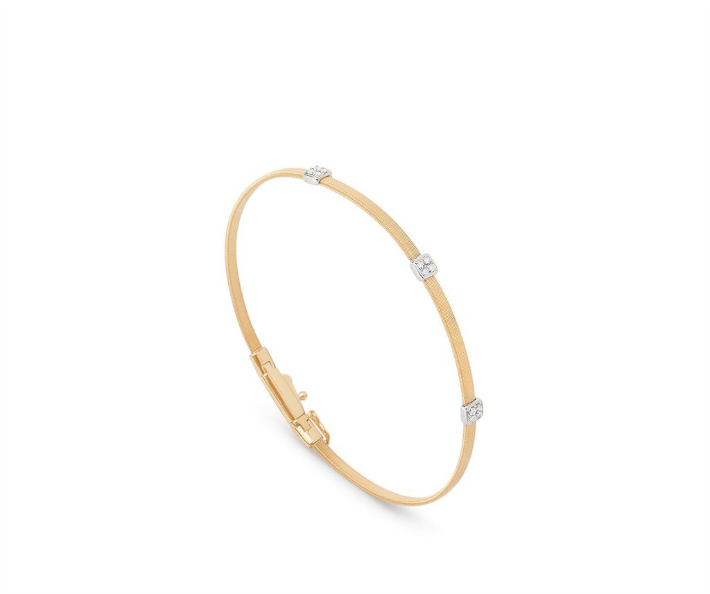 Marco Bicego 18K Yellow Gold Marco Bicego Small Stackable Bracelet with Diamonds Bracelets - Women's