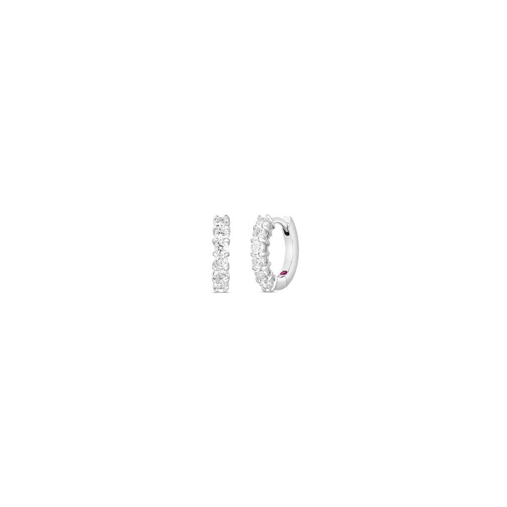 Roberto Coin 18K White Gold Roberto Coin Huggie Earrings with Diamonds Earrings