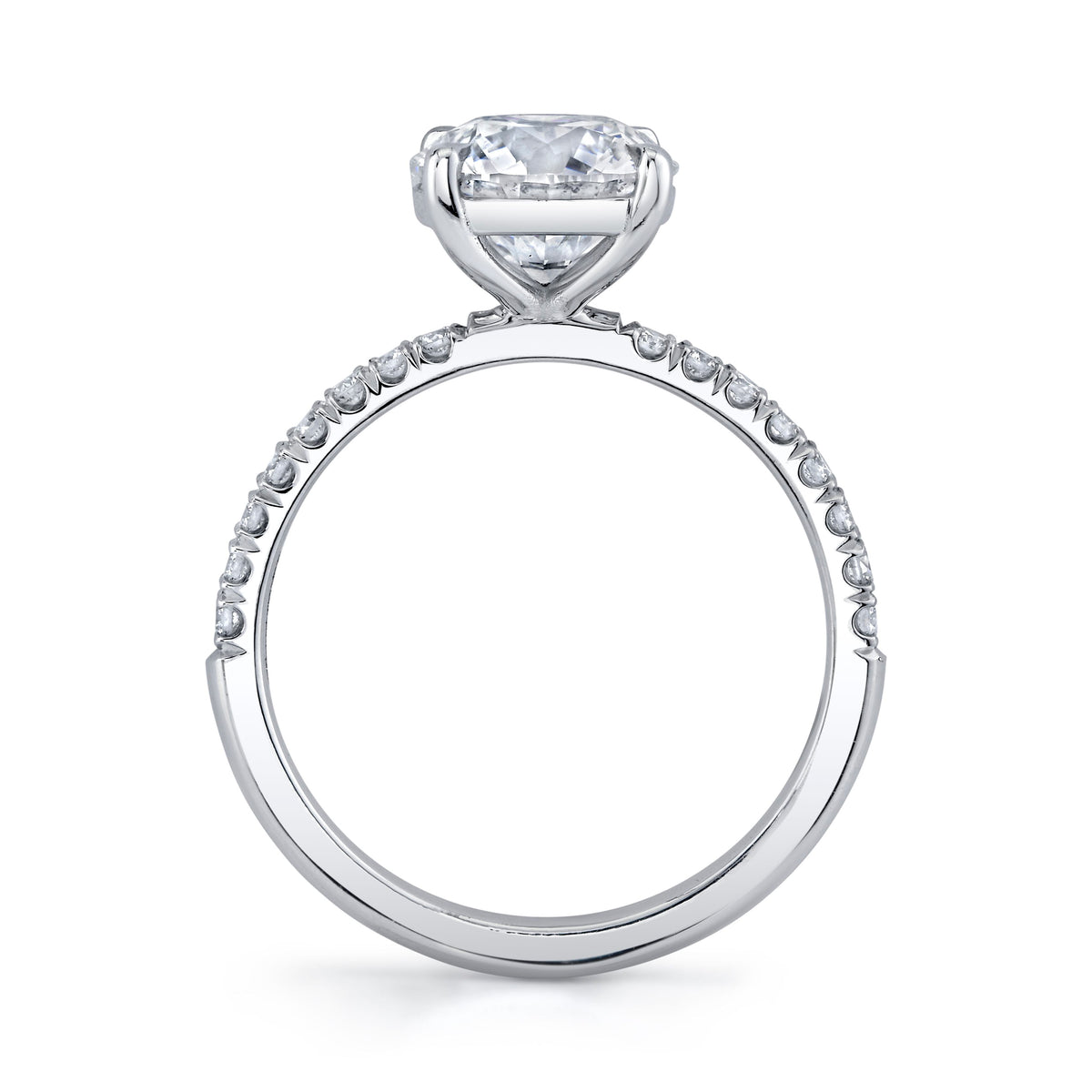 Emerson Fine Jewelry Round Shaped Diamond Engagement Ring with Pave Diamonds
