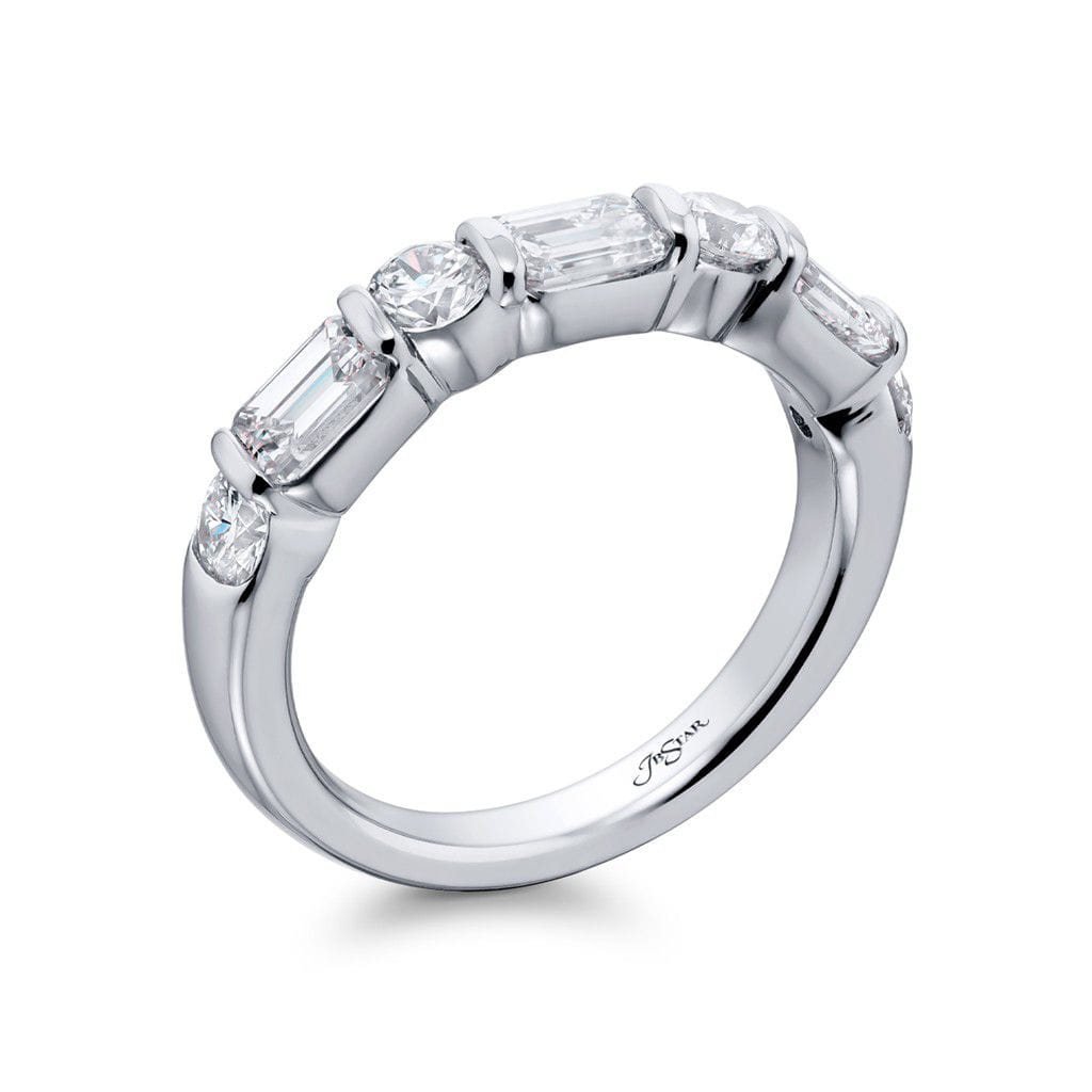 JB Star Platinum JB Star Diamond Dot-Dash Half-Eternity Band Rings - Women's