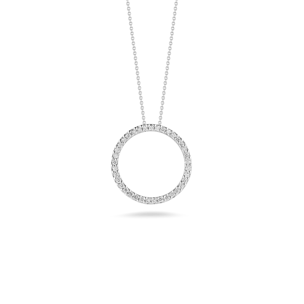 Roberto Coin 18K White Gold Roberto Coin Diamond Circle Pendant Pendants