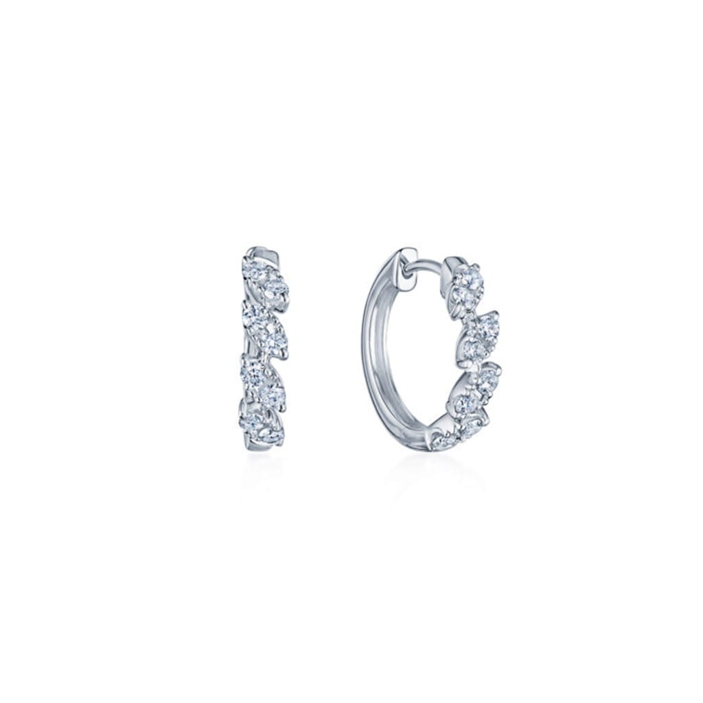 Kwiat 18K White Gold Kwiat Marquise Diamond Huggie Hoop Earrings Earrings