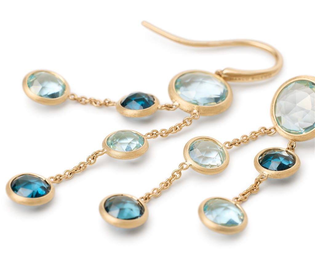 Marco Bicego 18K Yellow Gold Marco Bicego Blue Topaz Two Strand Earrings Earrings