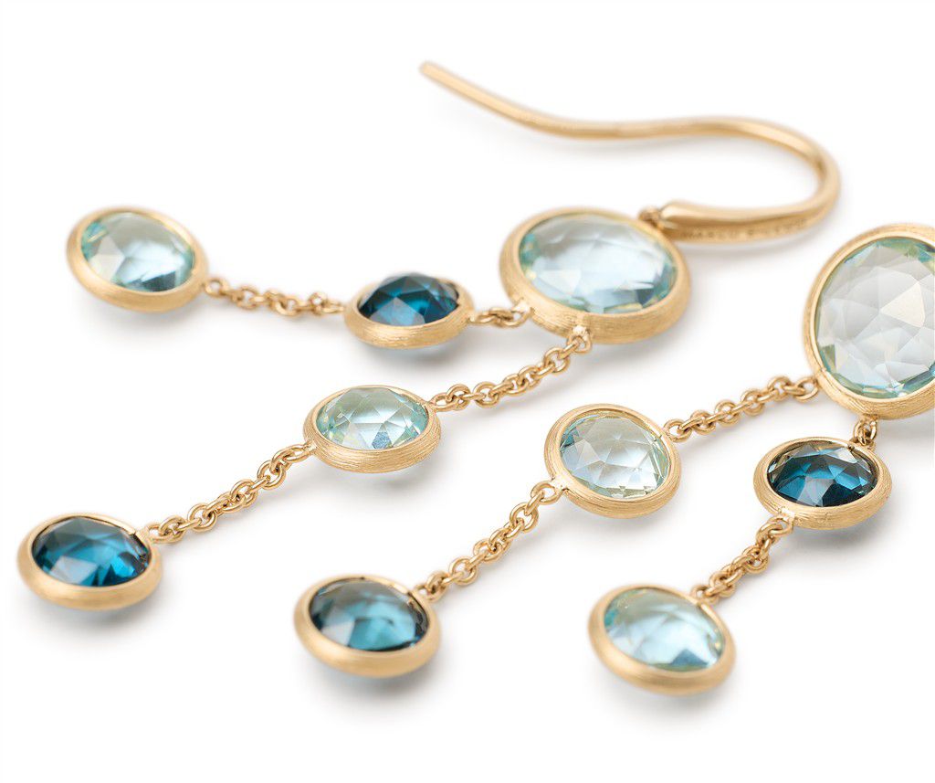 Marco Bicego 18K Yellow Gold Marco Bicego Blue Topaz Two Strand Earrings Earrings