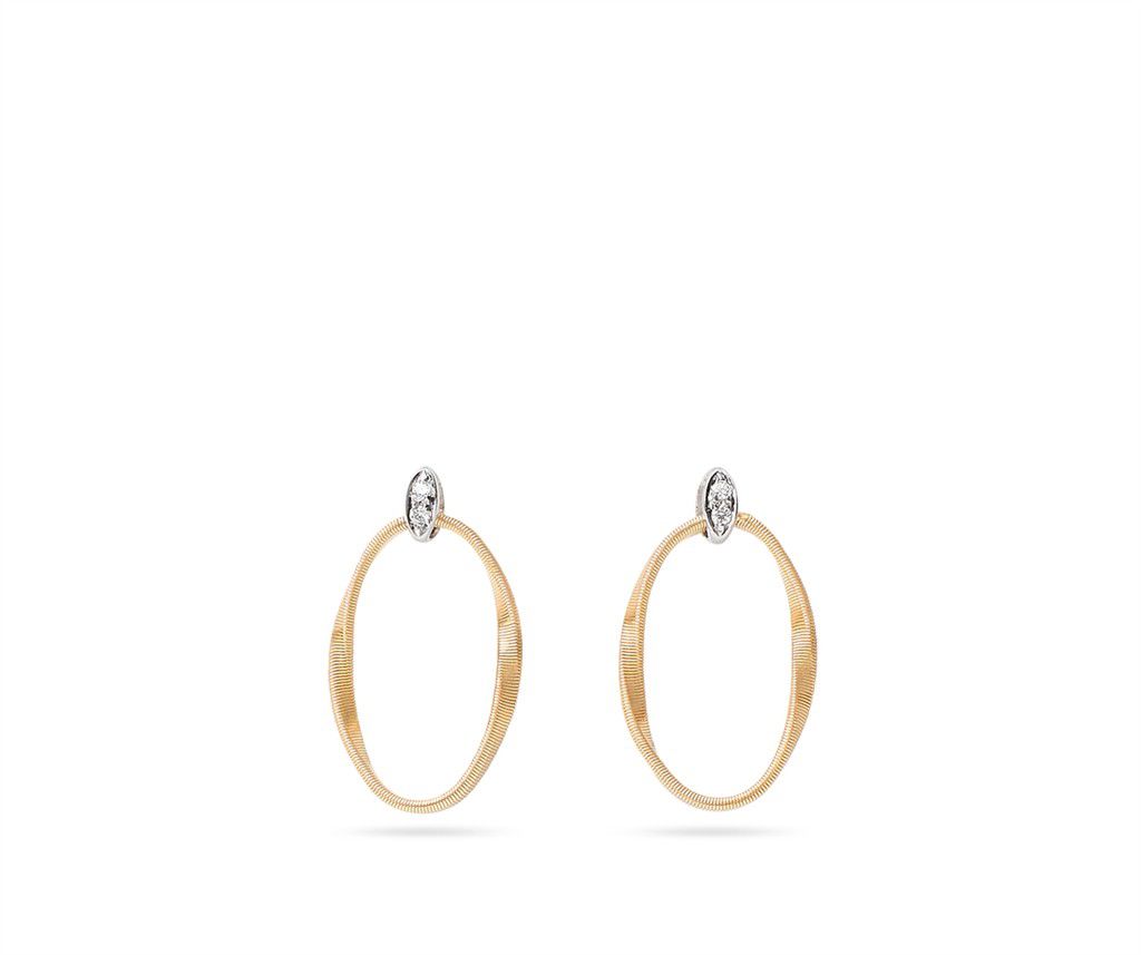18K Yellow Gold Marco Bicego Diamond Link Earrings