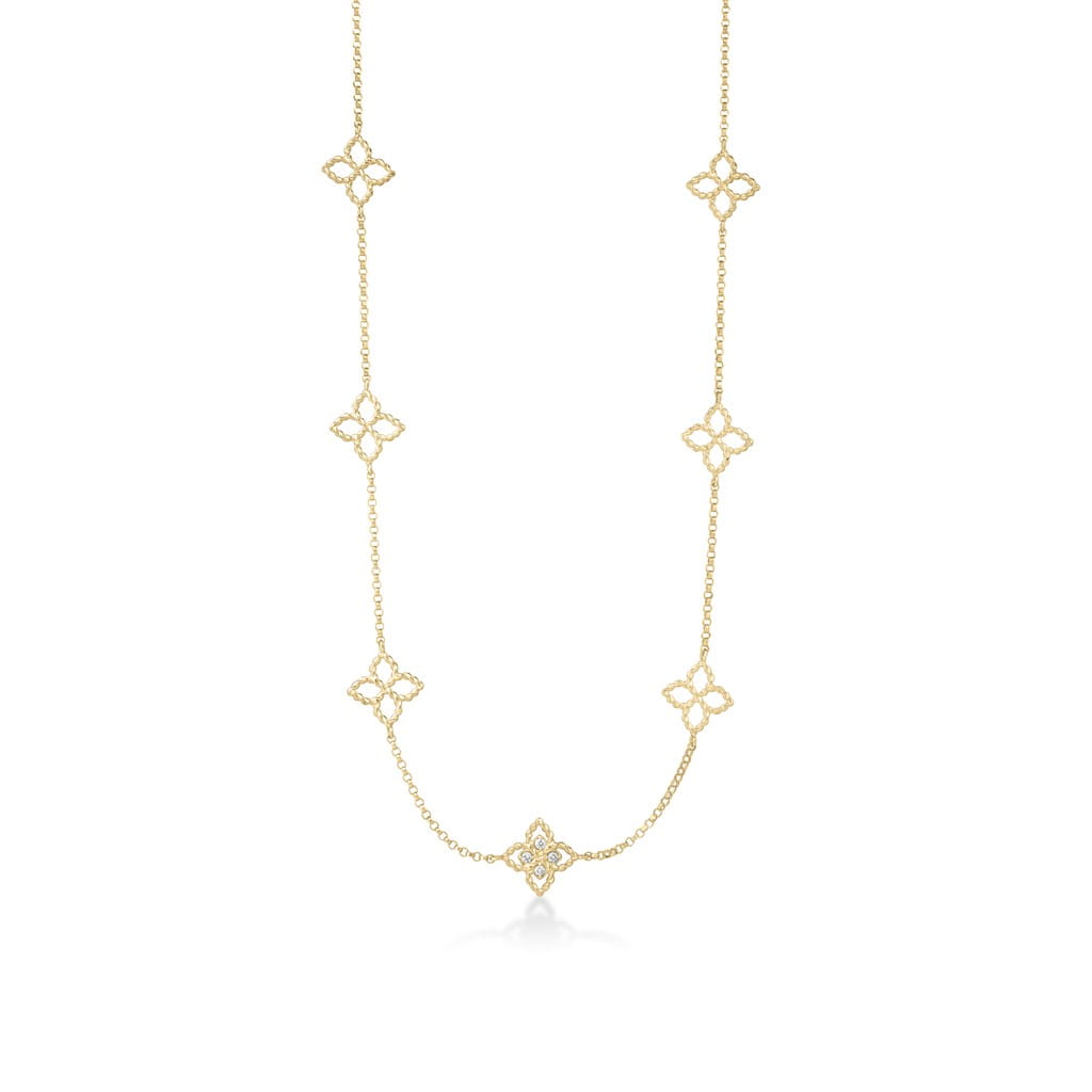 Roberto Coin 18K Yellow Gold Roberto Coin Princess Flower Station Necklace Necklaces