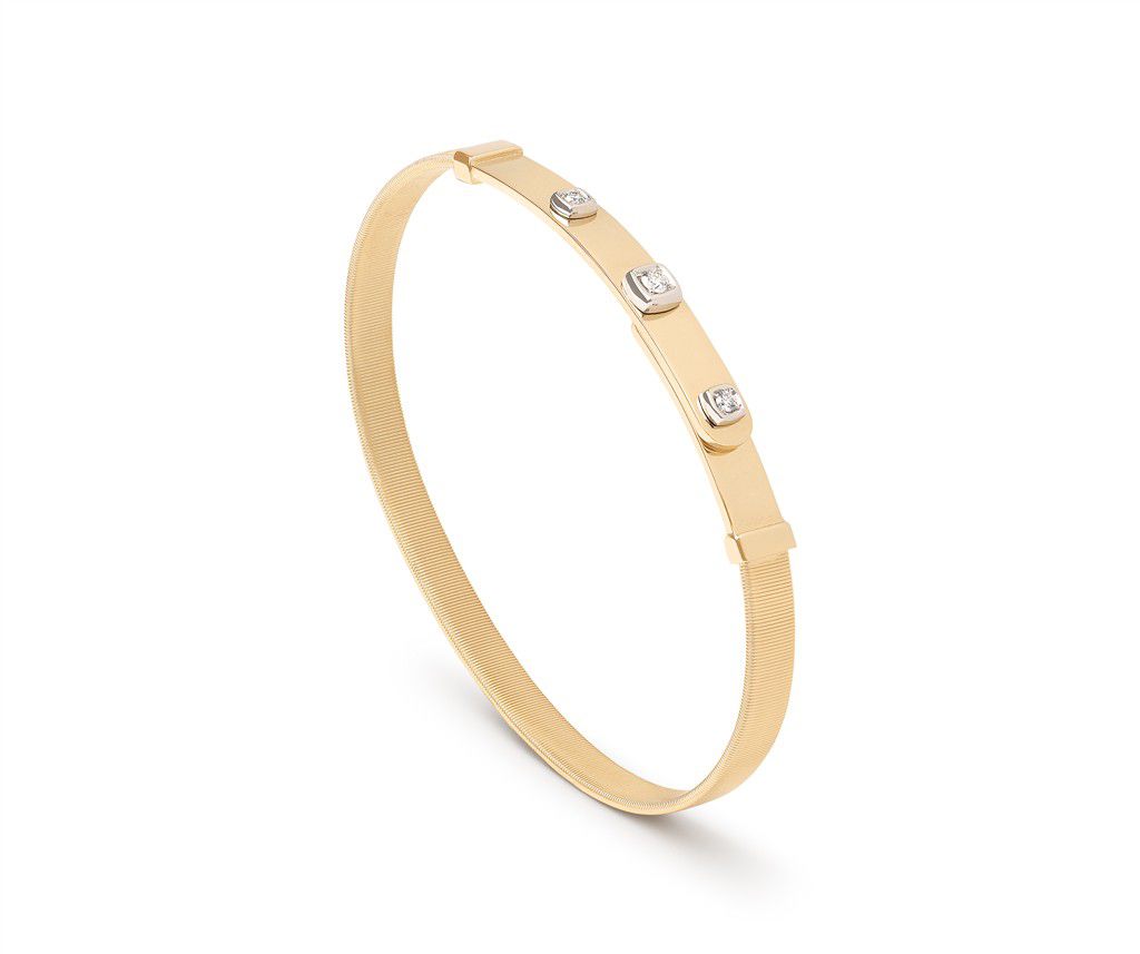 Marco Bicego 18K Yellow Gold Marco Bicego Coil and Diamonds Thin Bangle Bracelet Bracelets - Women's