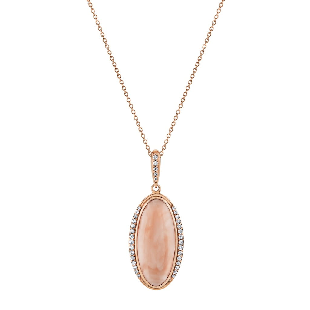 Kabana 14K Rose Gold Kabana Pendant with Pink Coral Pendants