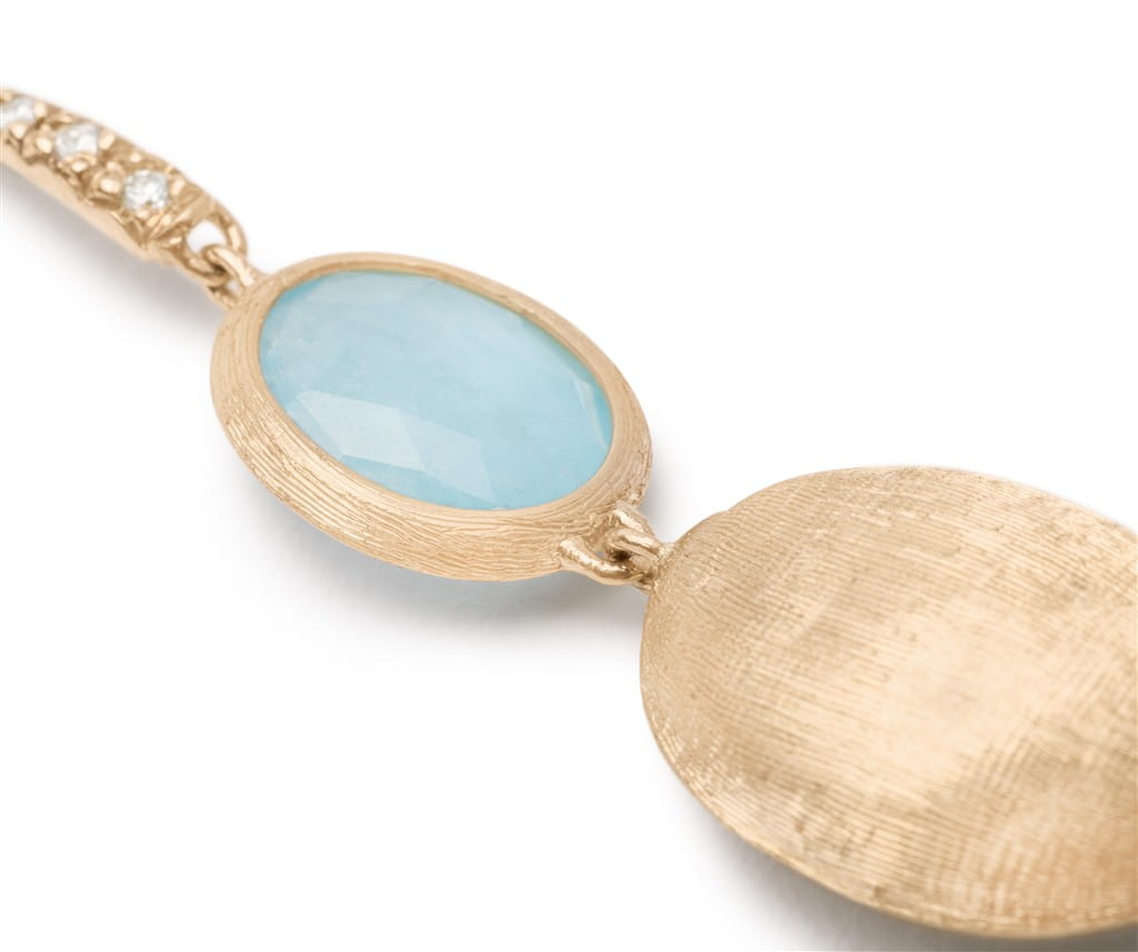 Marco Bicego 18K Yellow Gold Marco Bicego Aquamarine & Diamond Accent Earrings Earrings