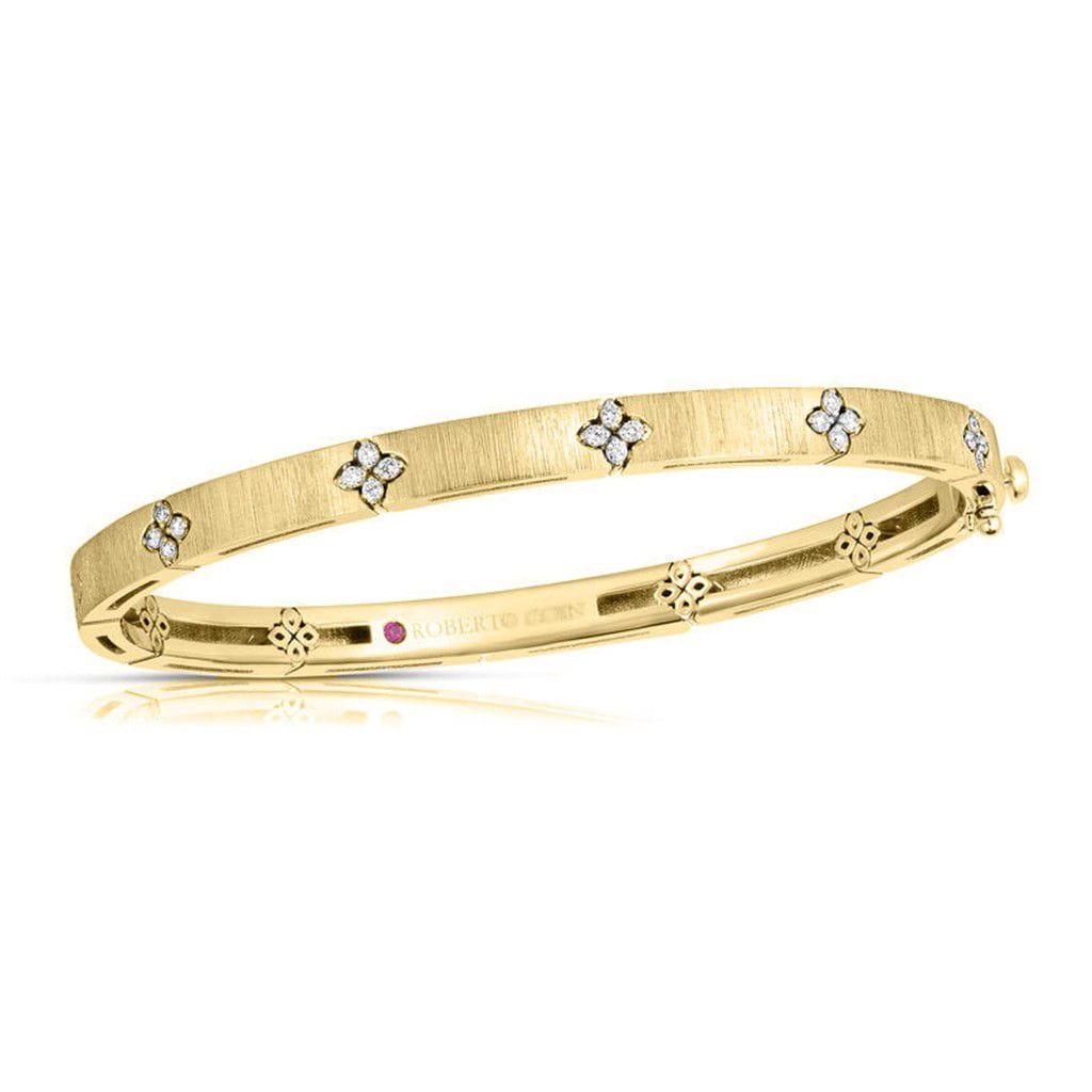Roberto Coin 18K Yellow Gold Roberto Coin Love in Verona Diamond & Satin Finish Bangle Bracelets - Women's