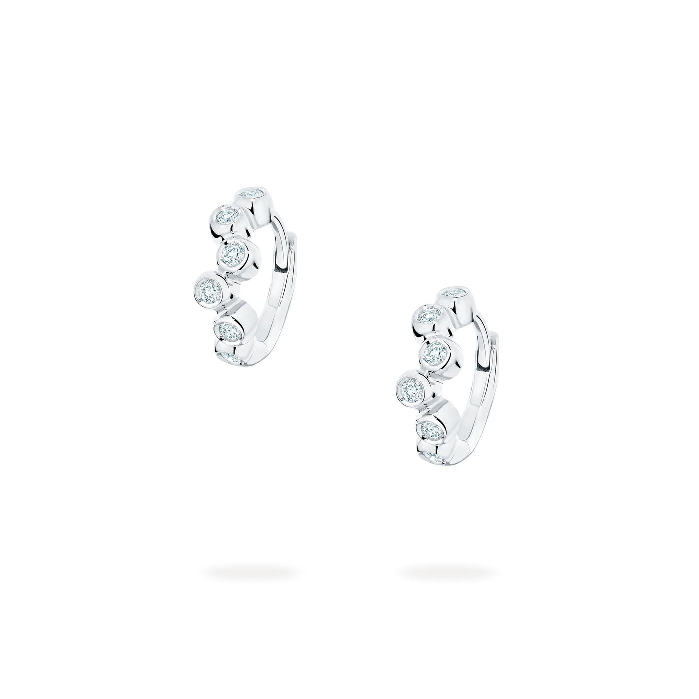 Birks 18K White Gold Birks Diamond Huggie Earrings Earrings