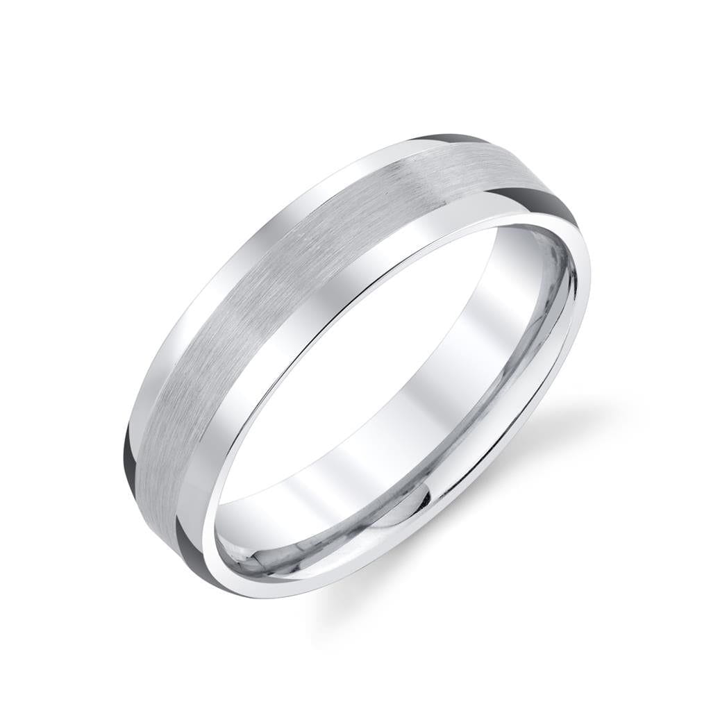 Benchmark 18K White Gold Men's Wedding Band Rings - Women's