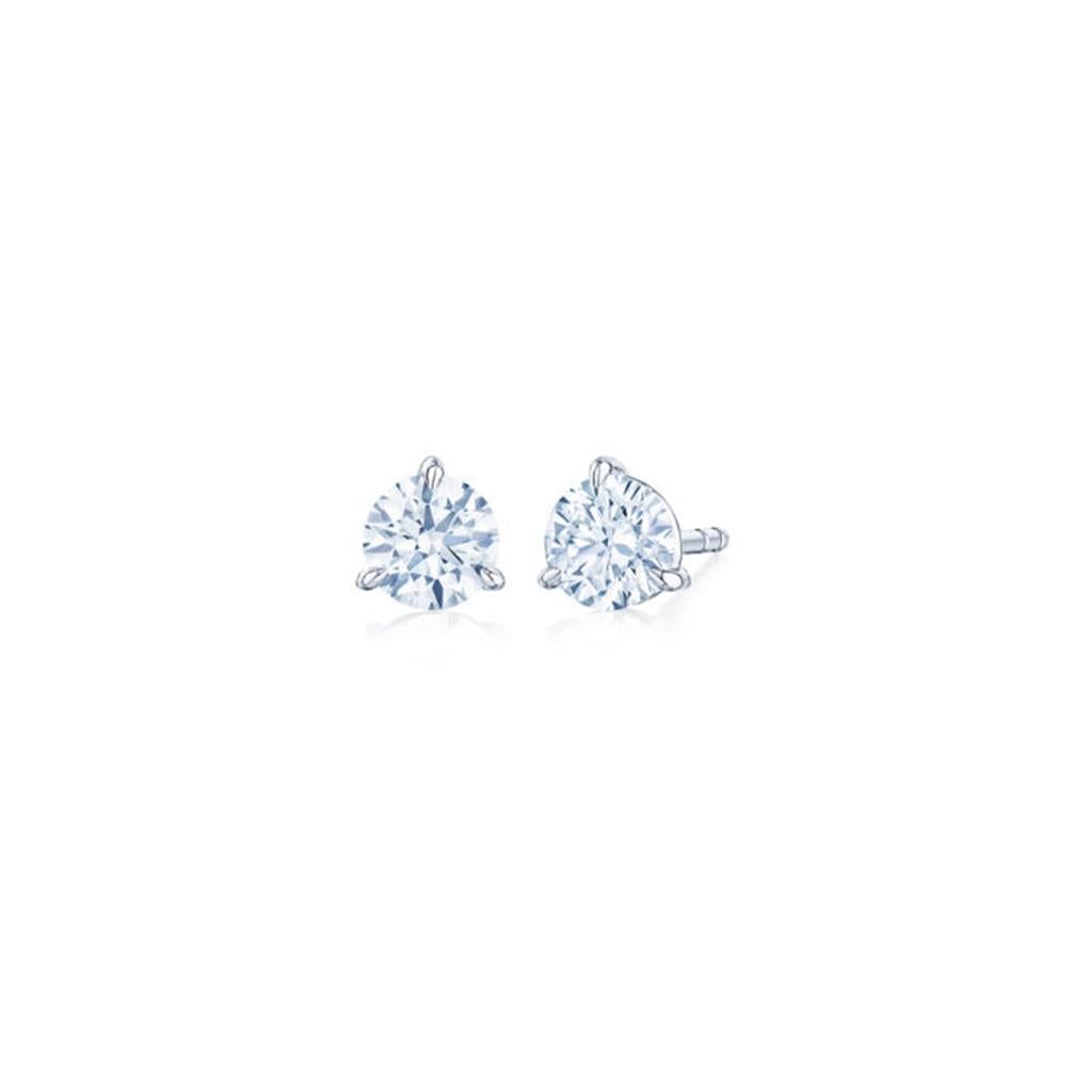 Kwiat Platinum Kwiat Round Brilliant Diamond Stud Earrings, 0.70ctw Earrings