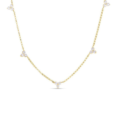 Roberto Coin 18K Yellow Gold Roberto Coin Diamonds by The Inch 5 Station Flower Necklace Necklaces