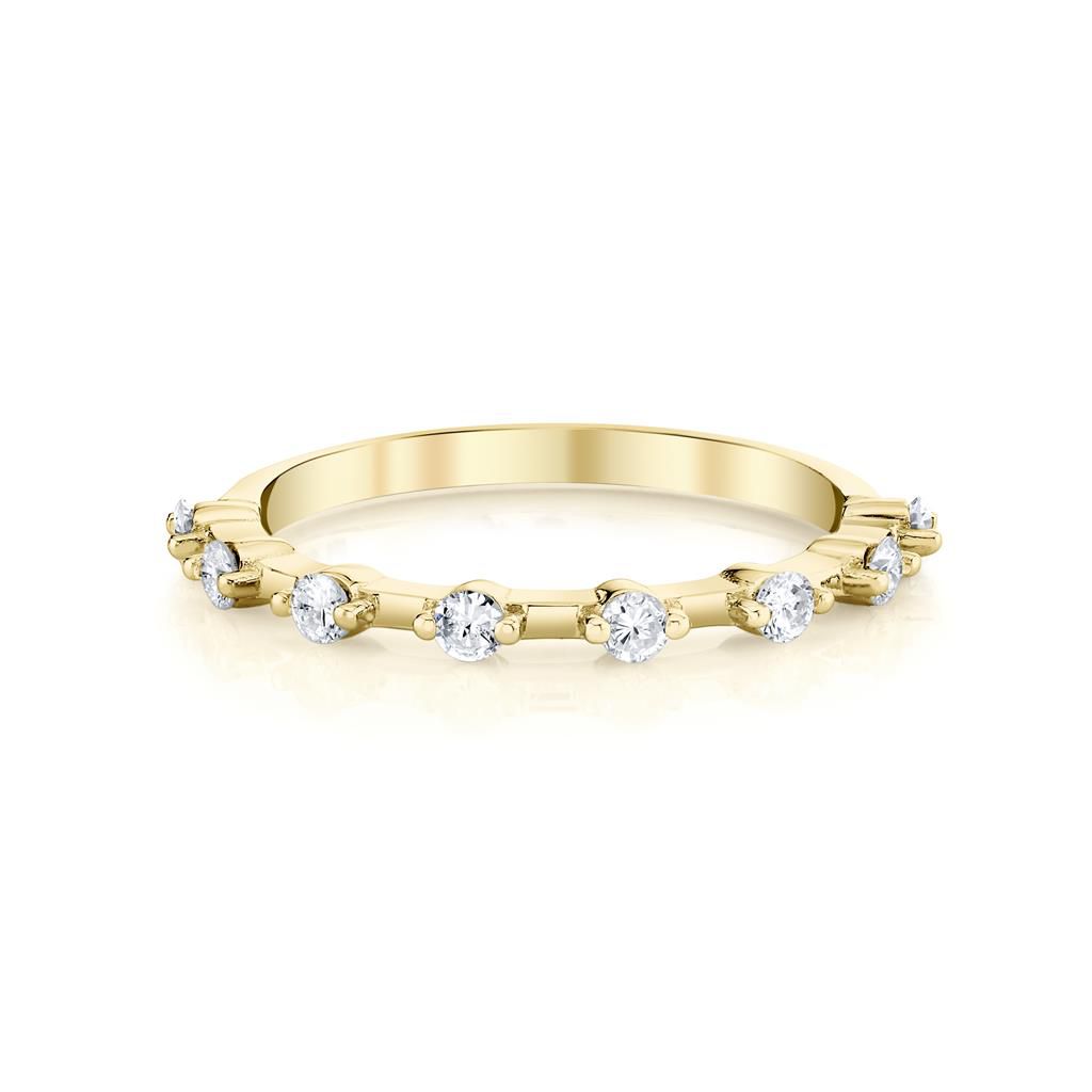 18K Yellow Gold Nova Station Half Eternity Band