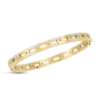 Roberto Coin 18K Yellow Gold Roberto Coin Navarra Diamond Chain Link Bangle Bracelets - Women's