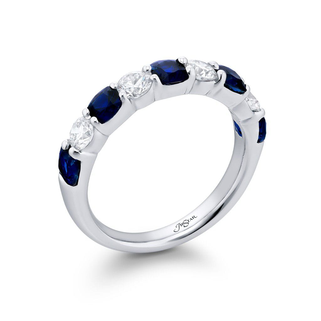 JB Star Platinum JB Star Diamond and Sapphire Half Eternity Band Rings - Women's