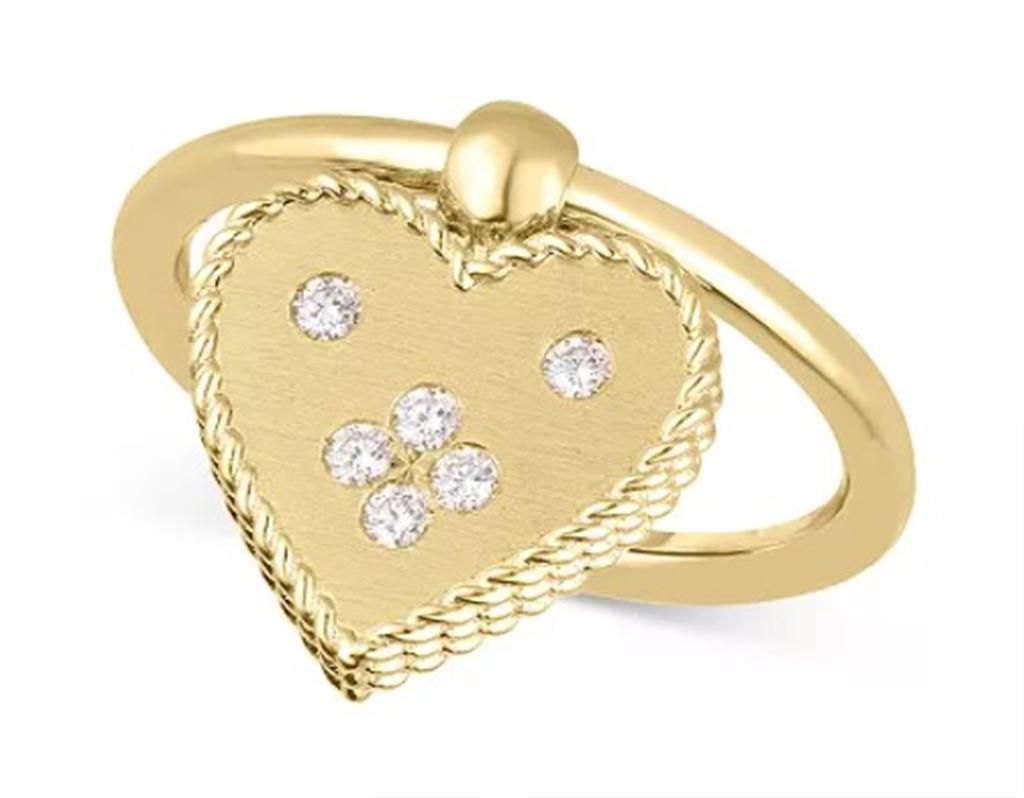 Roberto Coin 18K Yellow Gold Roberto Coin Diamond Venetian Princess Heart Ring Rings - Women's