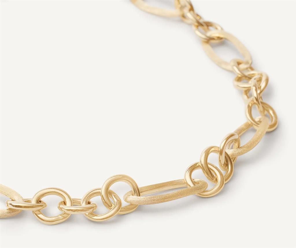 18K Yellow Gold Marco Bicego Engraved & Polished Link Necklace