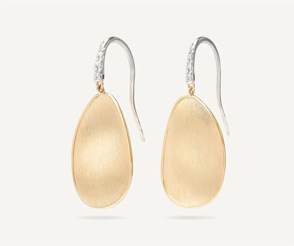 Marco Bicego 18K Yellow Gold Marco Bicego Petal Drop Earrings with Diamonds, Medium Earrings
