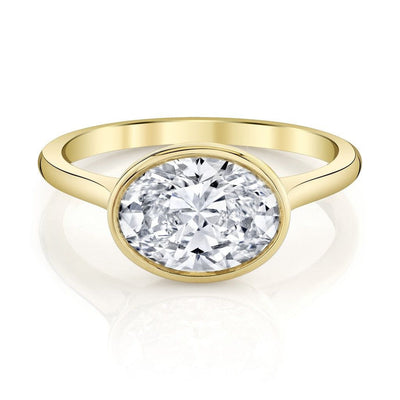 Emerson Fine Jewelry 18K Yellow Gold Rea Oval East-West Diamond Engagement Ring Engagement Rings