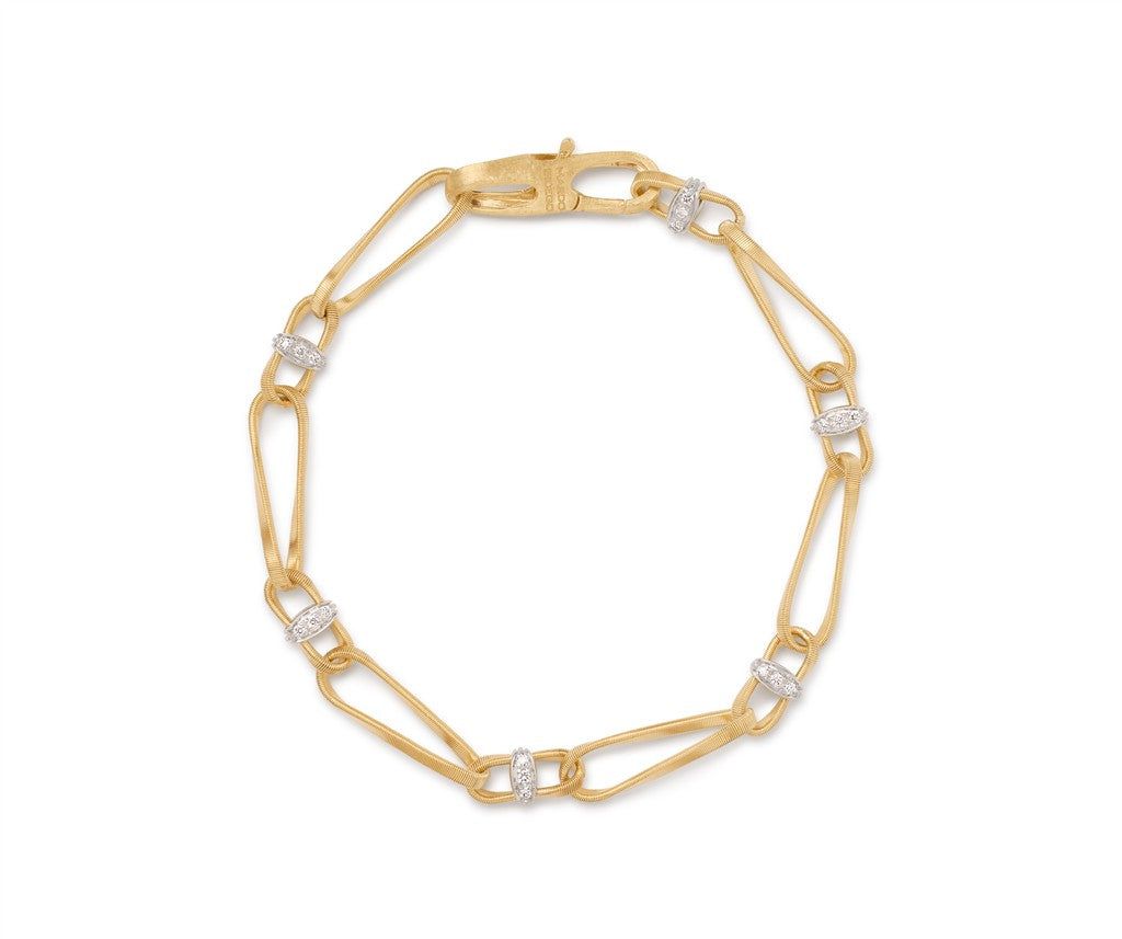 Marco Bicego 18K Yellow Gold Marco Bicego Twisted Coil Link Bracelet with Diamonds Bracelets - Women's