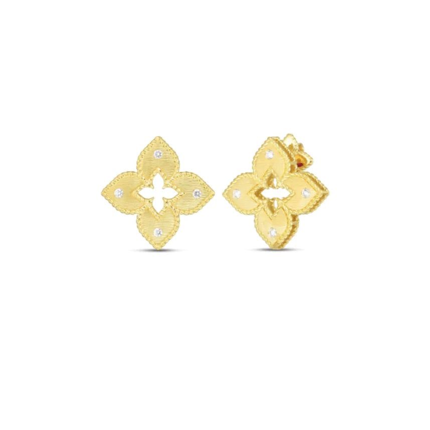 Roberto Coin 18K Yellow Gold Roberto Coin Petite Venetian Princess Stud Earrings with Diamonds Earrings
