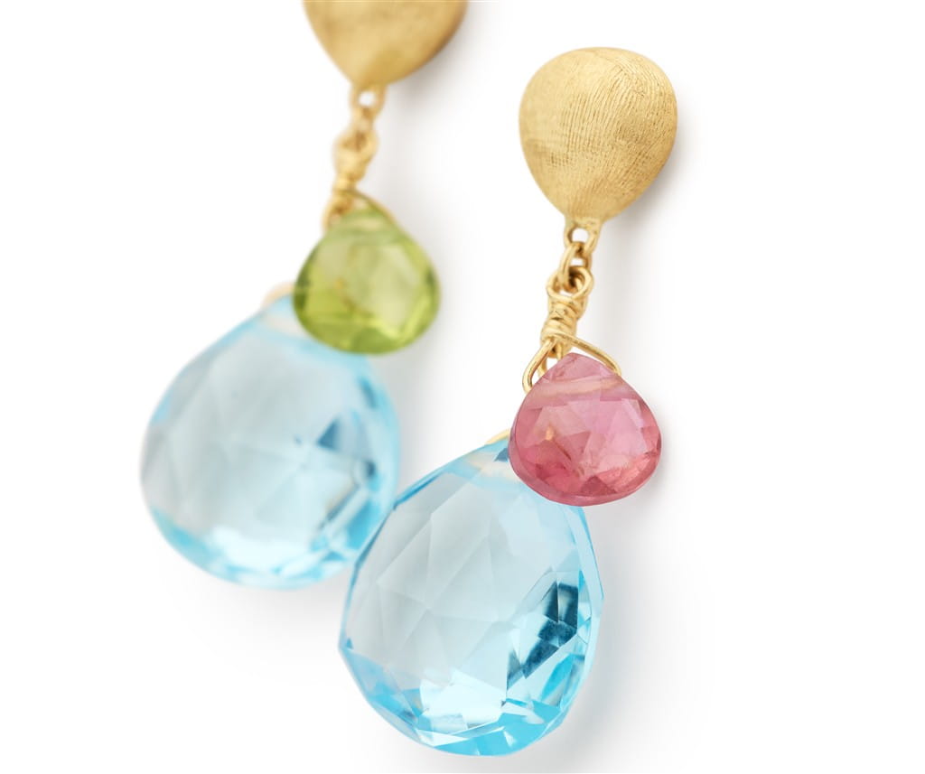 Marco Bicego 18K Yellow Gold Marco Bicego Mixed Topaz Short Drop Earrings Earrings