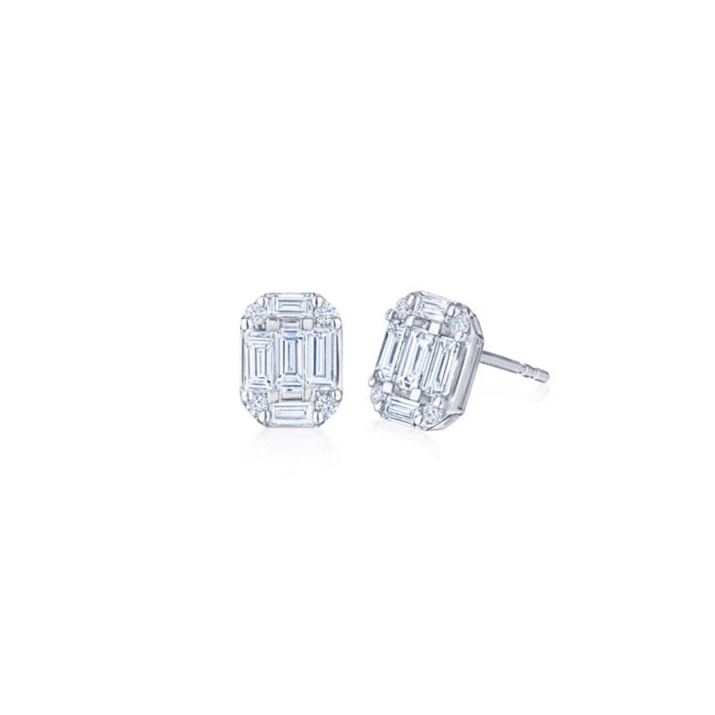 Kwiat 18K White Gold Kwiat Earrings with Emerald-Cut Diamonds Earrings