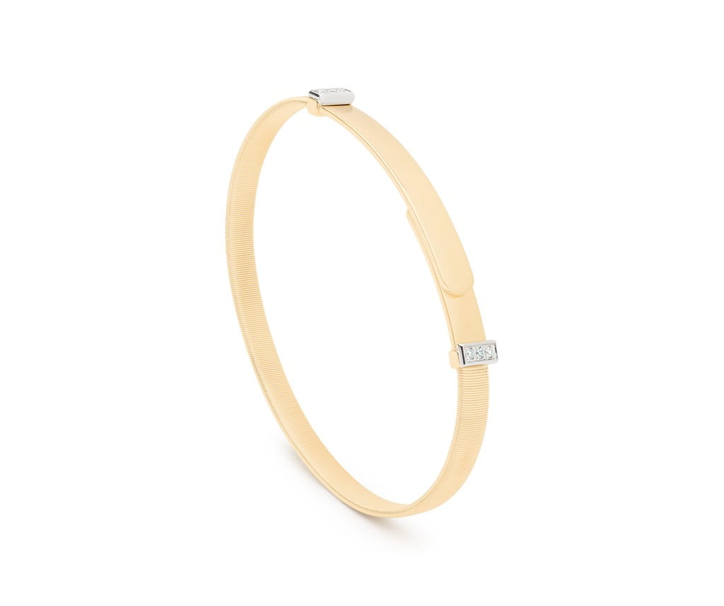 Marco Bicego 18K Yellow Gold Marco Bicego Thin Bangle Bracelet with Diamond Pave Bracelets - Women's
