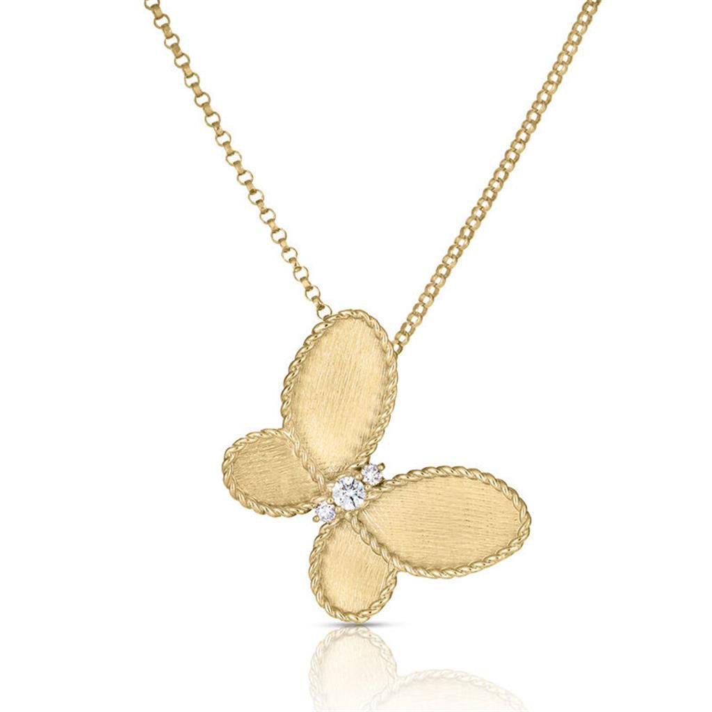 Roberto Coin 18K Yellow Gold Roberto Coin Jasmine Butterfly Pendant Pendants