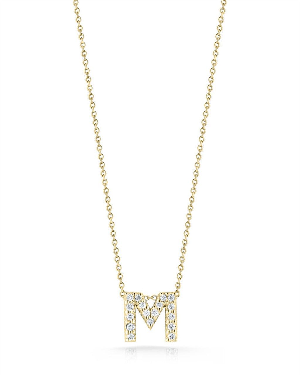 Roberto Coin 18K Yellow Gold Roberto Coin Letter "M" with Diamonds Pendants