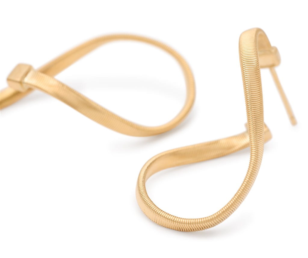 Marco Bicego 18K Yellow Gold Marco Bicego Twisted Irregular Hoop Earrings, Small Earrings
