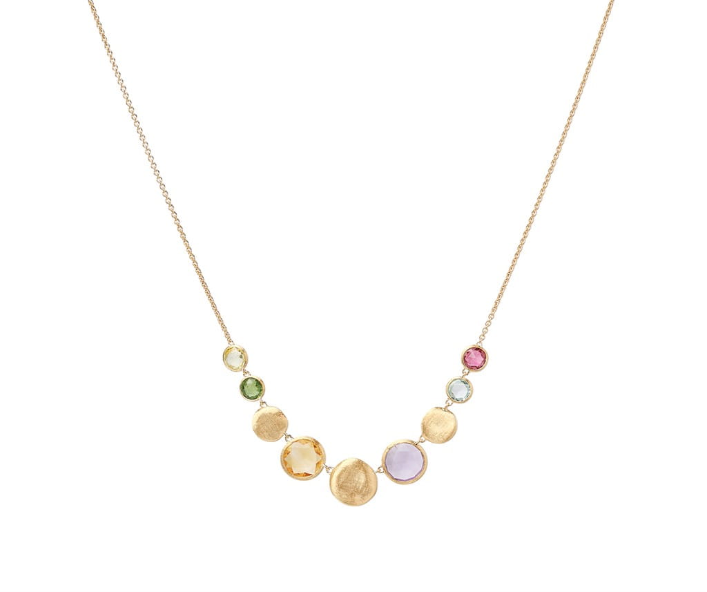 Marco Bicego 18K Yellow Gold Marco Bicego Multicolored Necklace with Adjustable Chain Necklaces