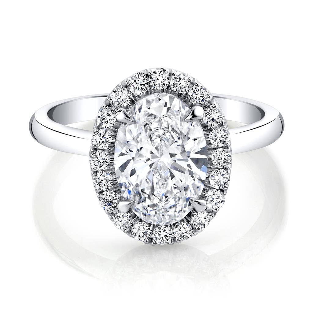 Platinum Everly Oval Halo Diamond Engagement Ring