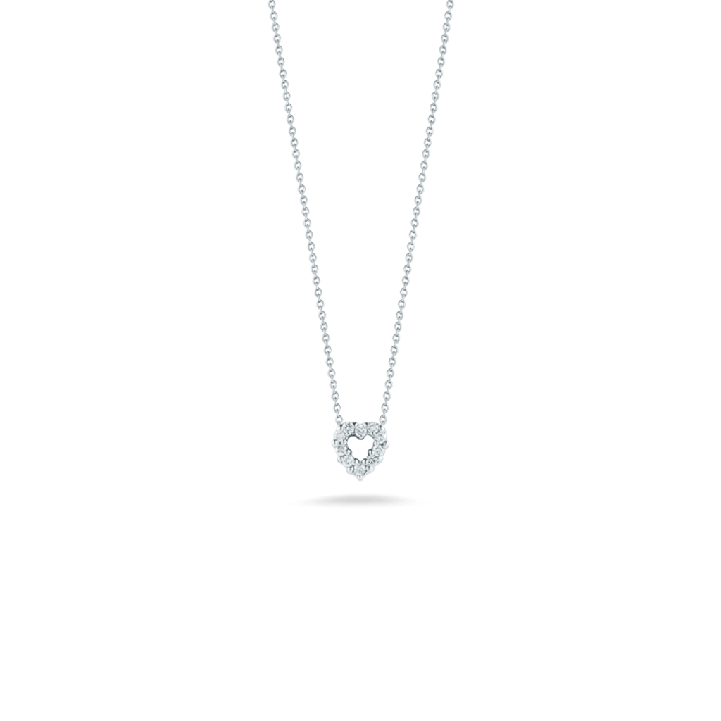 Roberto Coin 18K White Gold Roberto Coin Diamond Baby Heart Necklace Pendants