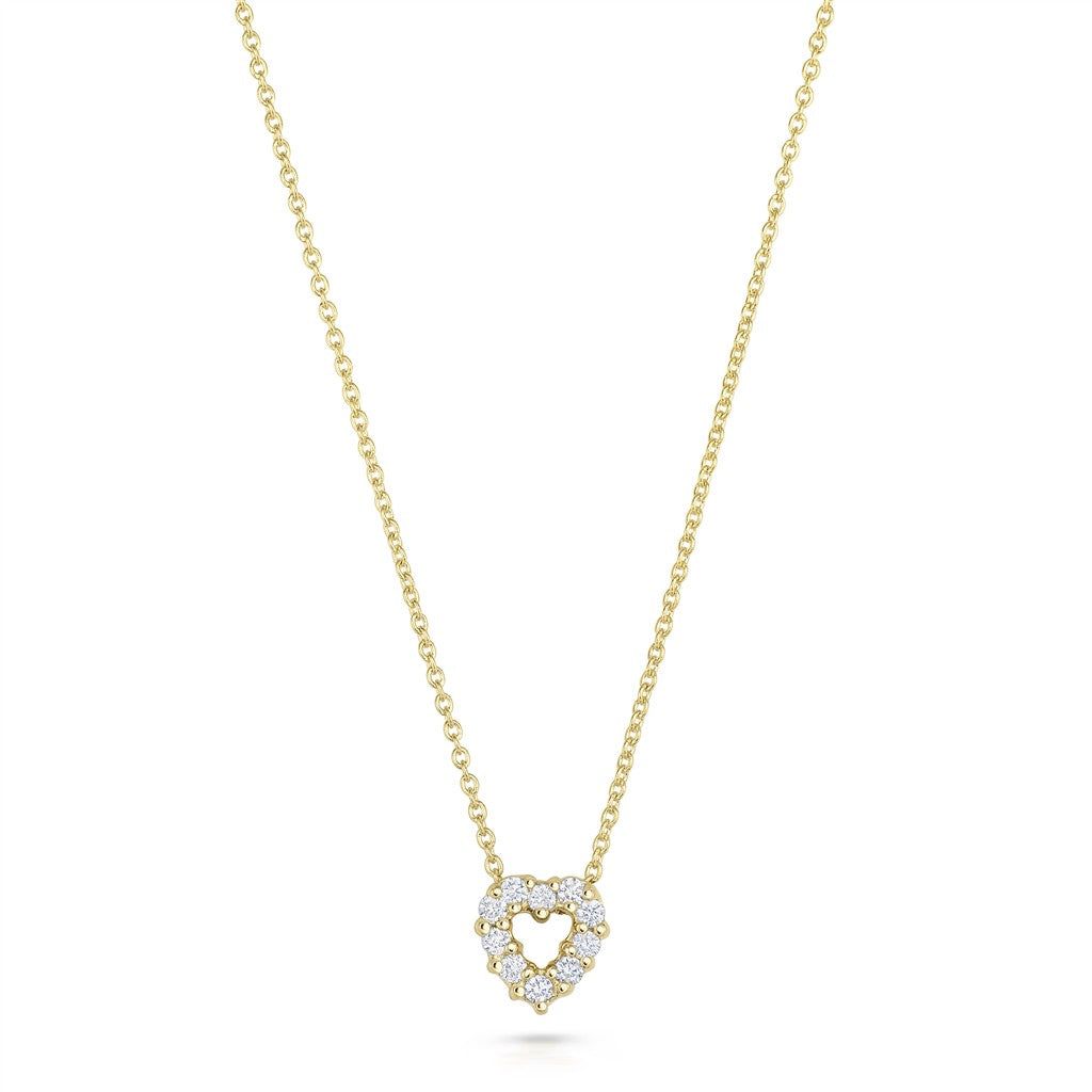 18K Yellow Gold Roberto Coin Diamond Baby Heart Necklace