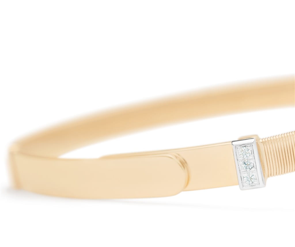 Marco Bicego 18K Yellow Gold Marco Bicego Thin Bangle Bracelet with Diamond Pave Bracelets - Women's