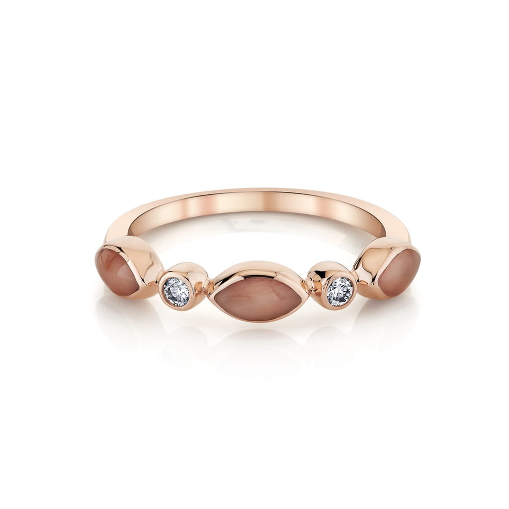 Kabana 14K Rose Gold Kabana Ring with Pink Coral Rings - Women's